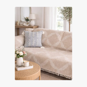 Jeté Jacquard Double Face Modèle Fleur